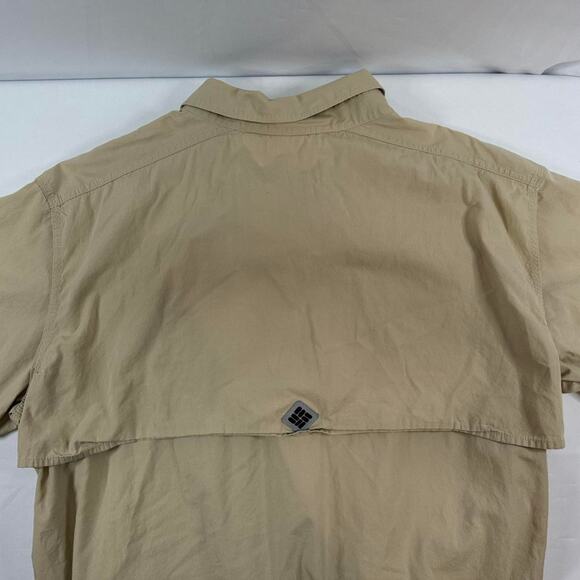 Columbia Shirt Size XL Mens PFG Tan Short Sleeve Button Up Fishing - Picture 4 of 5